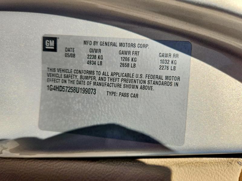 Продажа на аукционе авто 2008 Buick Lucerne, vin: 1G4HD57258U199073, номер лота: 63714226