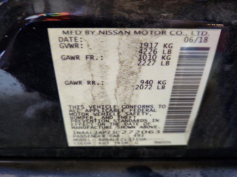 63816336 :رقم المزاد ، 1N4AL3AP2JC272063 vin ، 2018 Nissan Altima مزاد بيع