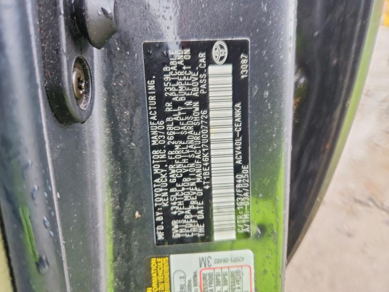 Продажа на аукционе авто 2007 Toyota Camry, vin: 4T1BE46K17U007726, номер лота: 63798366