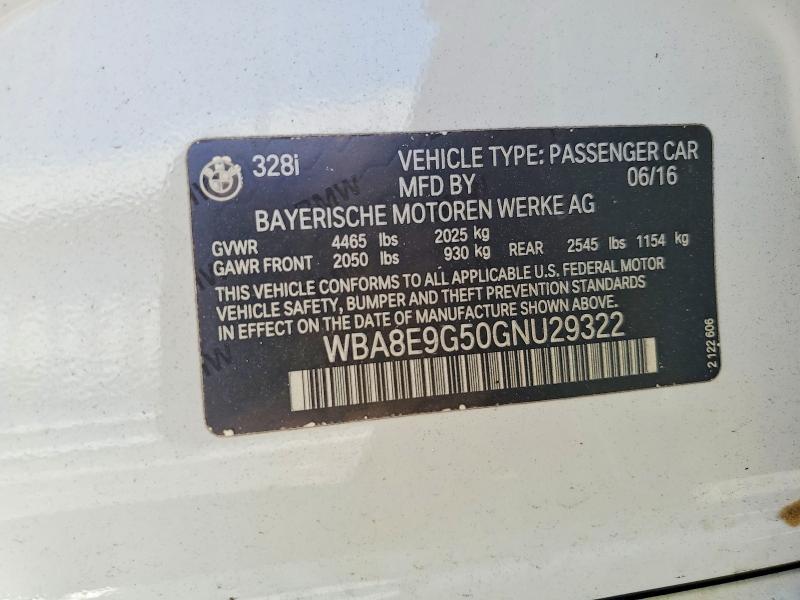 Aukcja sprzedaży 2016 Bmw 328, vin: WBA8E9G50GNU29322, numer aukcji: 65236526