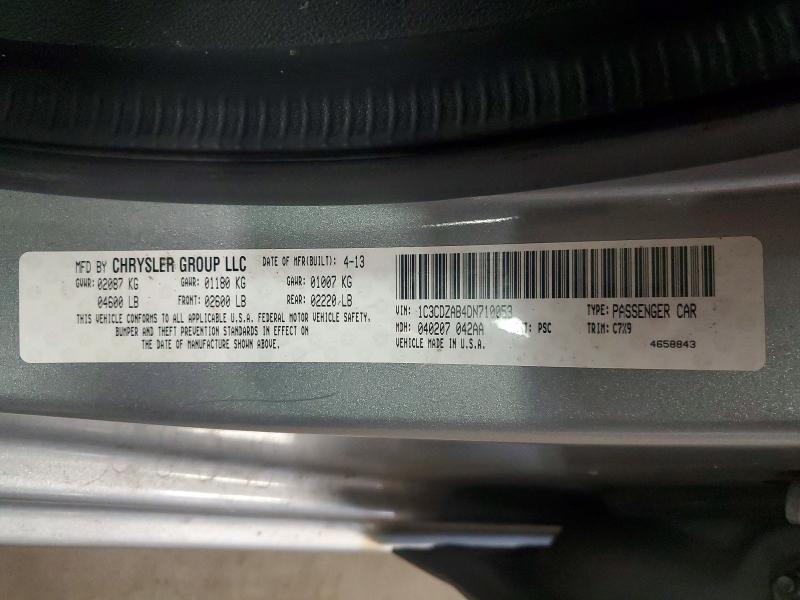 2013 Dodge Avenger მანქანა იყიდება აუქციონზე, vin: 1C3CDZAB4DN710053, აუქციონის ნომერი: 63912586