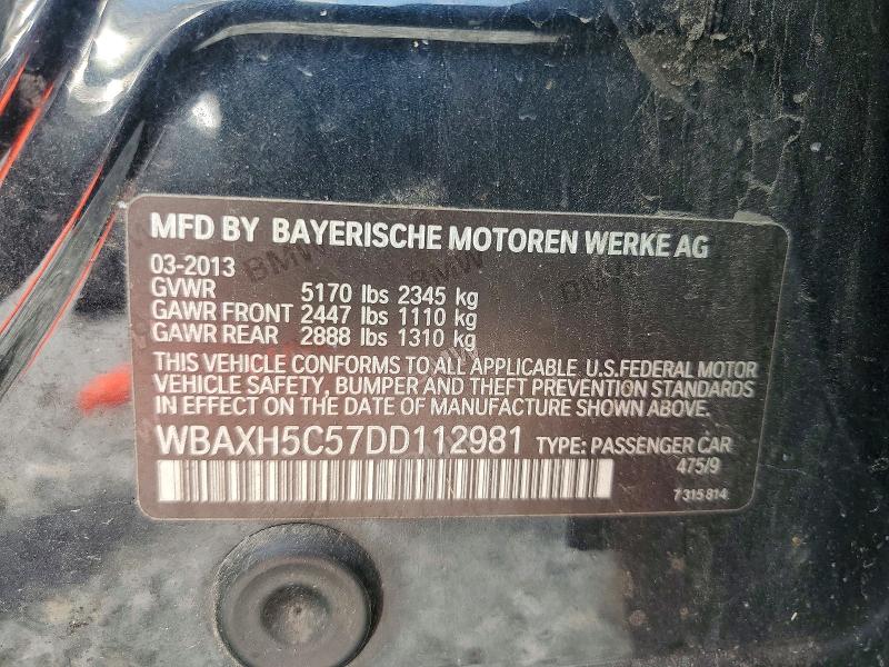 2013 Bmw 528 მანქანა იყიდება აუქციონზე, vin: WBAXH5C57DD112981, აუქციონის ნომერი: 64811656