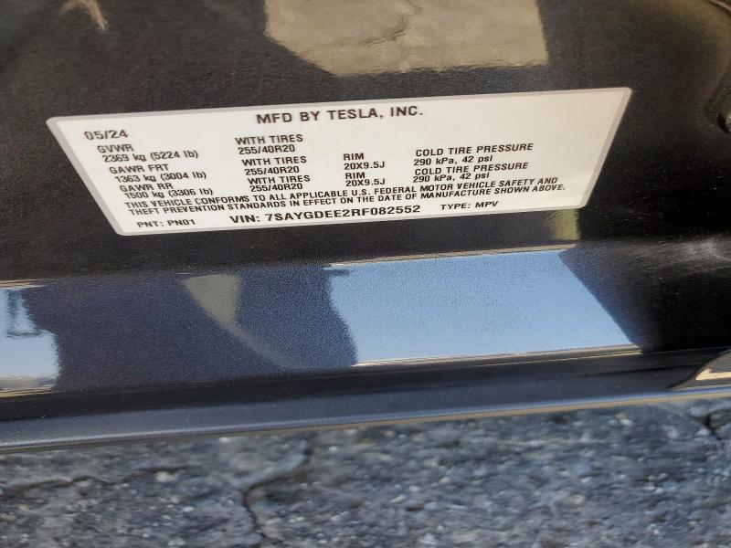 Продажа на аукционе авто 2024 Tesla Model Y, vin: 7SAYGDEE2RF082552, номер лота: 63915726