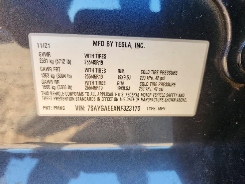 Aukcja sprzedaży 2022 Tesla Model Y, vin: 7SAYGAEEXNF323170, numer aukcji: 63746836