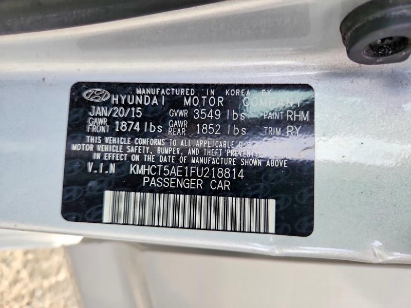 Auction sale of the 2015 Hyundai Accent, vin: KMHCT5AE1FU218814, lot number: 66966726
