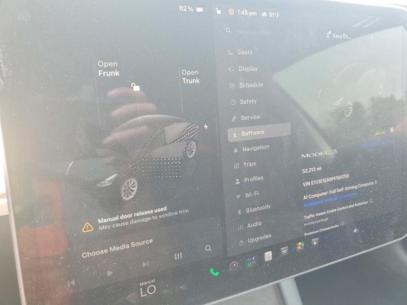2023 Tesla Model 3 მანქანა იყიდება აუქციონზე, vin: 5YJ3E1EA8PF591759, აუქციონის ნომერი: 63785846