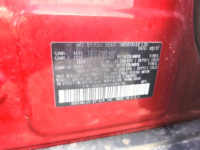 Продаж на аукціоні авто 2017 Subaru Outback, vin: 4S4BSANC5H3355795, номер лоту: 65189976