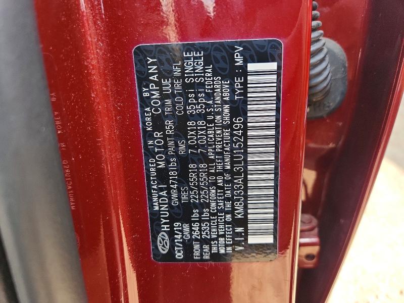 2020 Hyundai Tucson მანქანა იყიდება აუქციონზე, vin: KM8J33AL3LU152496, აუქციონის ნომერი: 66741266