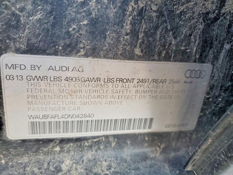 65677576 :رقم المزاد ، WAUBFAFL4DN042840 vin ، 2013 Audi A4 مزاد بيع