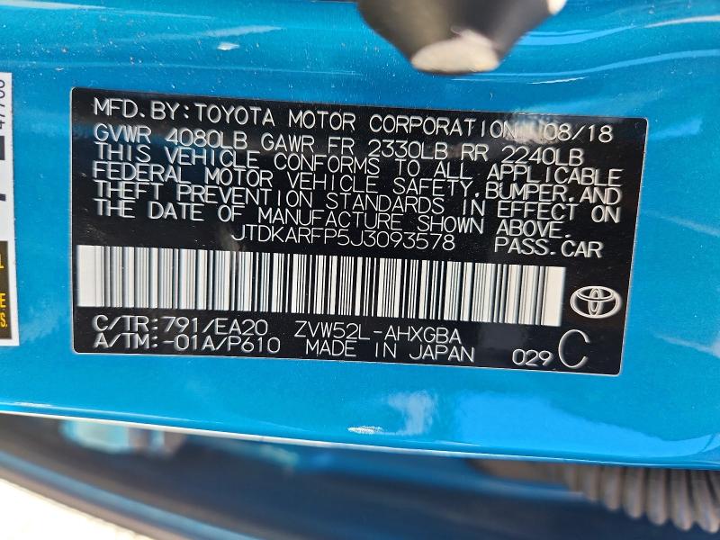 2018 Toyota Prius Prime მანქანა იყიდება აუქციონზე, vin: JTDKARFP5J3093578, აუქციონის ნომერი: 65582466