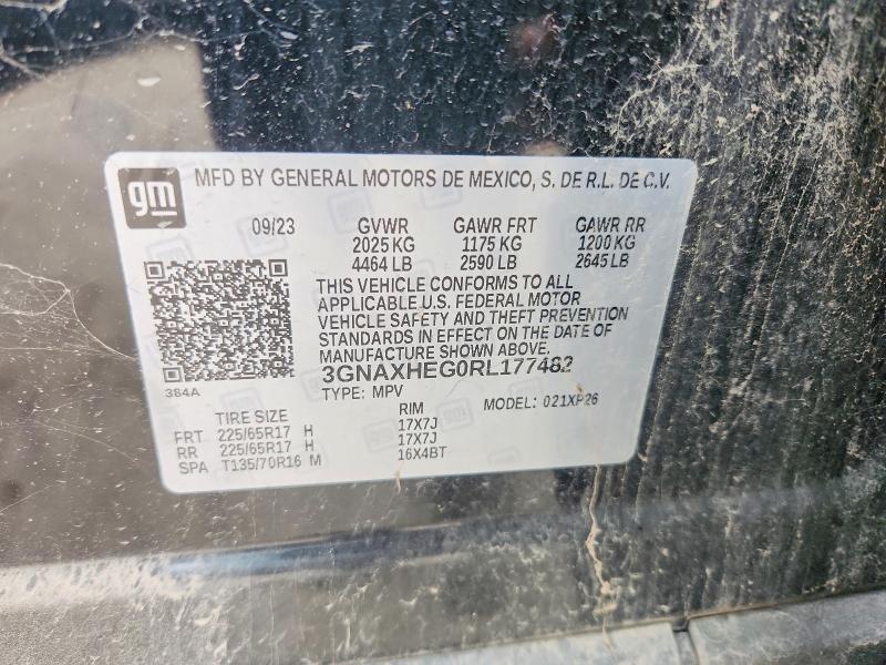 Aukcja sprzedaży 2024 Chevrolet Equinox, vin: 3GNAXHEG0RL177482, numer aukcji: 67755266