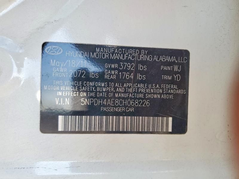 Aukcja sprzedaży 2012 Hyundai Elantra, vin: 5NPDH4AE8CH068226, numer aukcji: 65891476