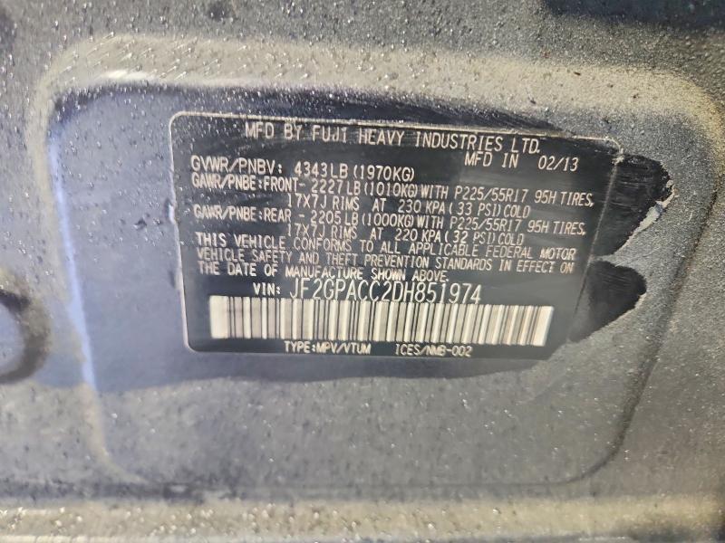 Продажа на аукционе авто 2013 Subaru Xv Crosstrek, vin: JF2GPACC2DH851974, номер лота: 65113846