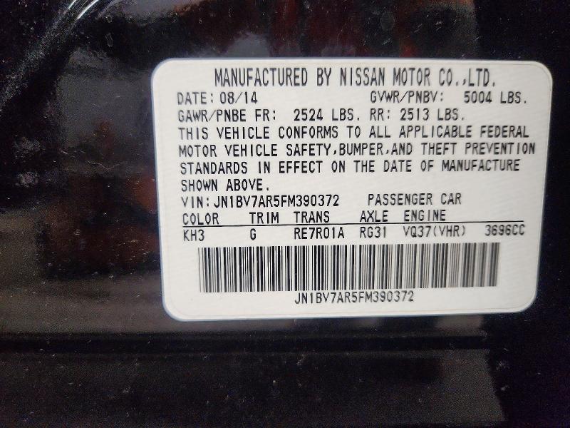 Продажа на аукционе авто 2015 Infiniti Q50, vin: JN1BV7AR5FM390372, номер лота: 66309166