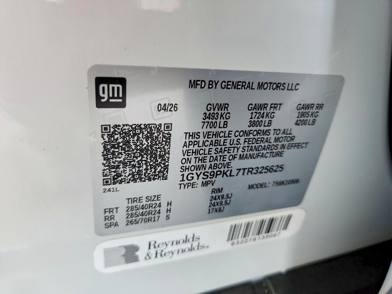 Aukcja sprzedaży 2026 Cadillac Escalade, vin: 1GYS9PKL7TR325625, numer aukcji: 66470146