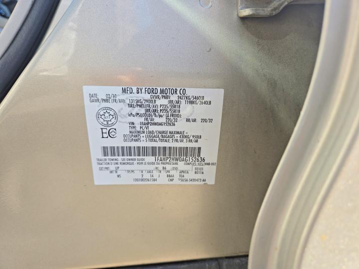 Продажа на аукционе авто 2010 Ford Taurus, vin: 1FAHP2HW0AG152636, номер лота: 65128306