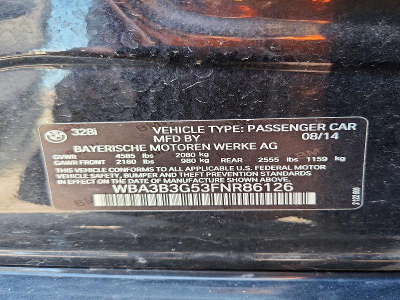 Aukcja sprzedaży 2015 Bmw 328, vin: WBA3B3G53FNR86126, numer aukcji: 65688896