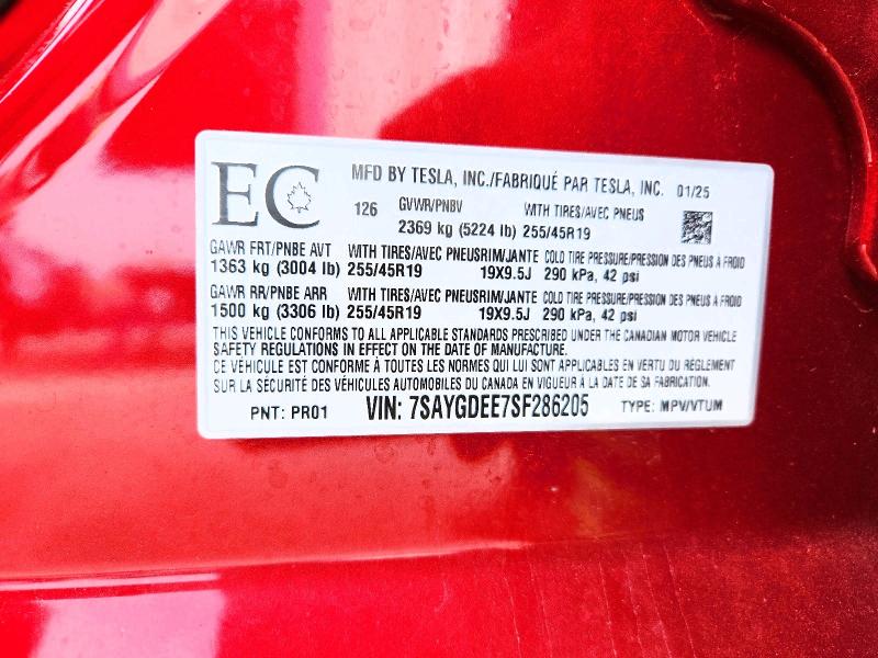 Aukcja sprzedaży 2025 Tesla Model Y, vin: 7SAYGDEE7SF286205, numer aukcji: 66358956