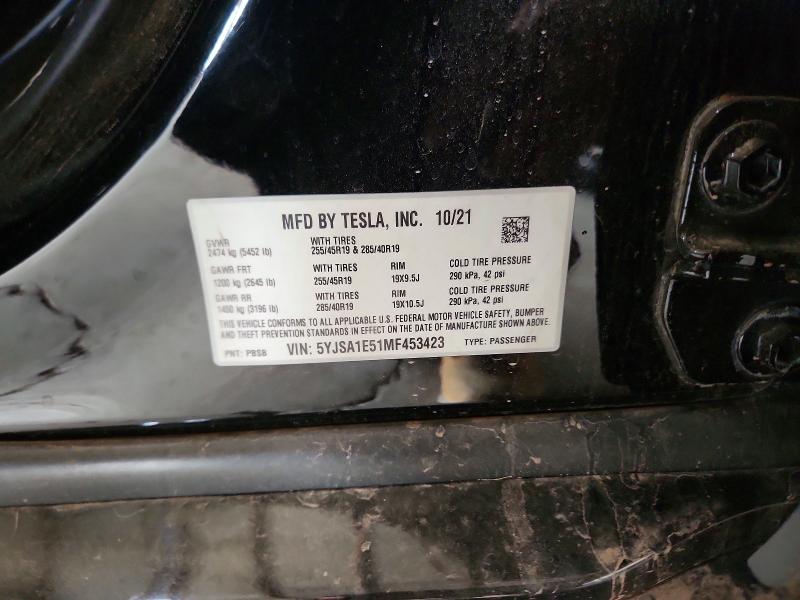 Aukcja sprzedaży 2021 Tesla Model S, vin: 5YJSA1E51MF453423, numer aukcji: 65034096