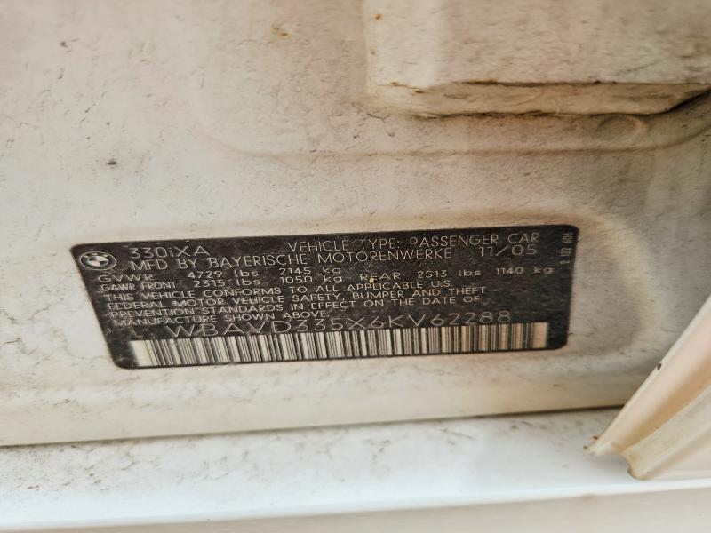 63990976 :رقم المزاد ، WBAVD335X6KV62288 vin ، 2006 Bmw 330 مزاد بيع