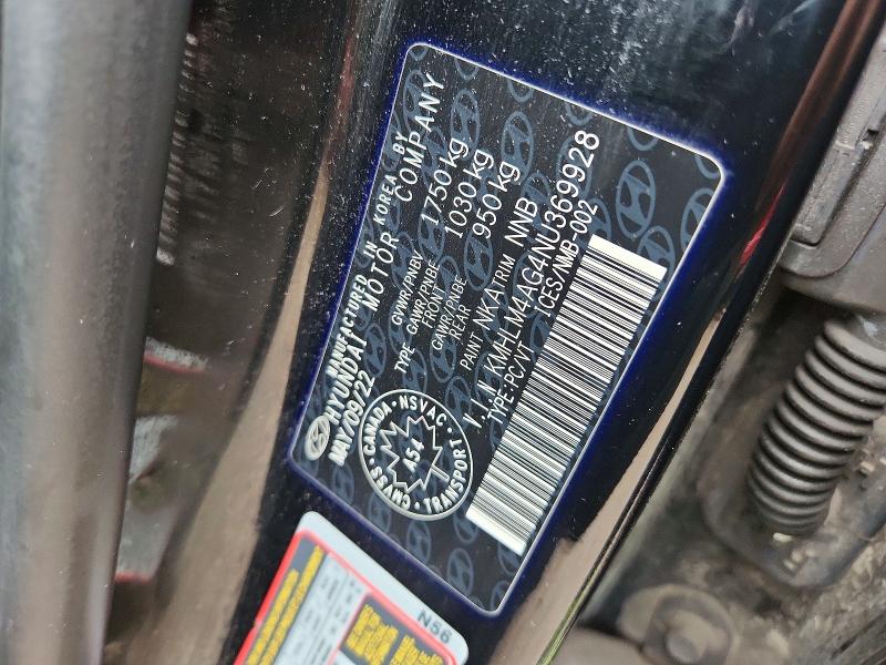 66067946 :رقم المزاد ، KMHLM4AG4NU369928 vin ، 2022 Hyundai Elantra مزاد بيع
