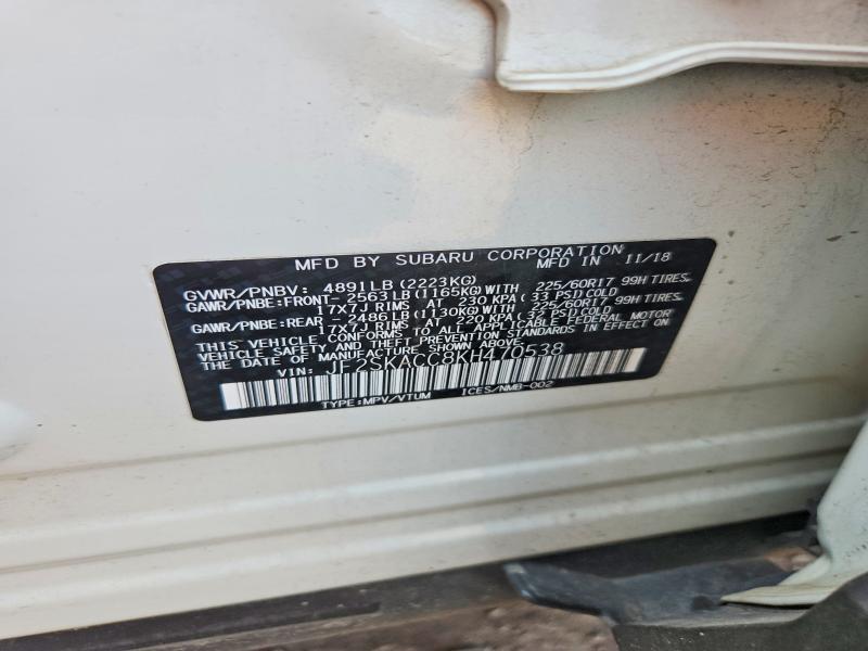 Aukcja sprzedaży 2019 Subaru Forester, vin: JF2SKACC8KH470538, numer aukcji: 64066286