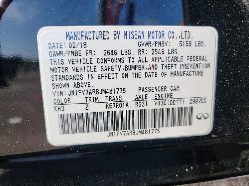 Продаж на аукціоні авто 2018 Infiniti Q50, vin: JN1FV7AR8JM481775, номер лоту: 64083106