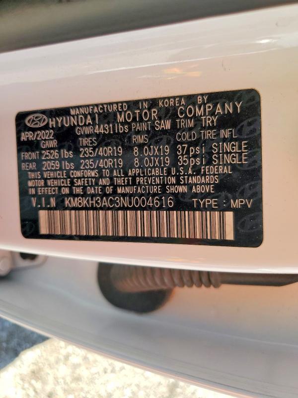 Aukcja sprzedaży 2022 Hyundai Kona N, vin: KM8KH3AC3NU004616, numer aukcji: 66424856