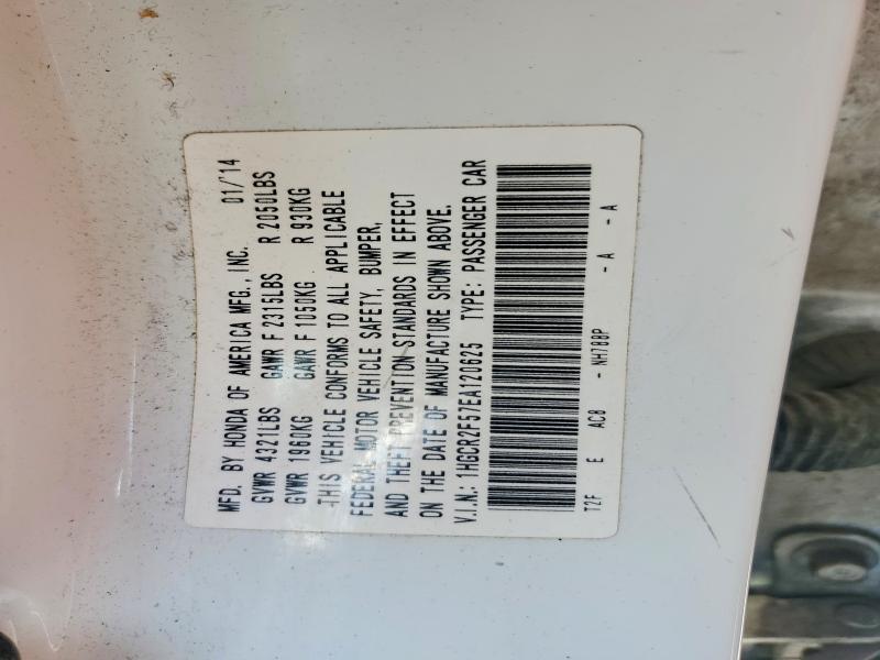 66171116 :رقم المزاد ، 1HGCR2F57EA120625 vin ، 2014 Honda Accord مزاد بيع