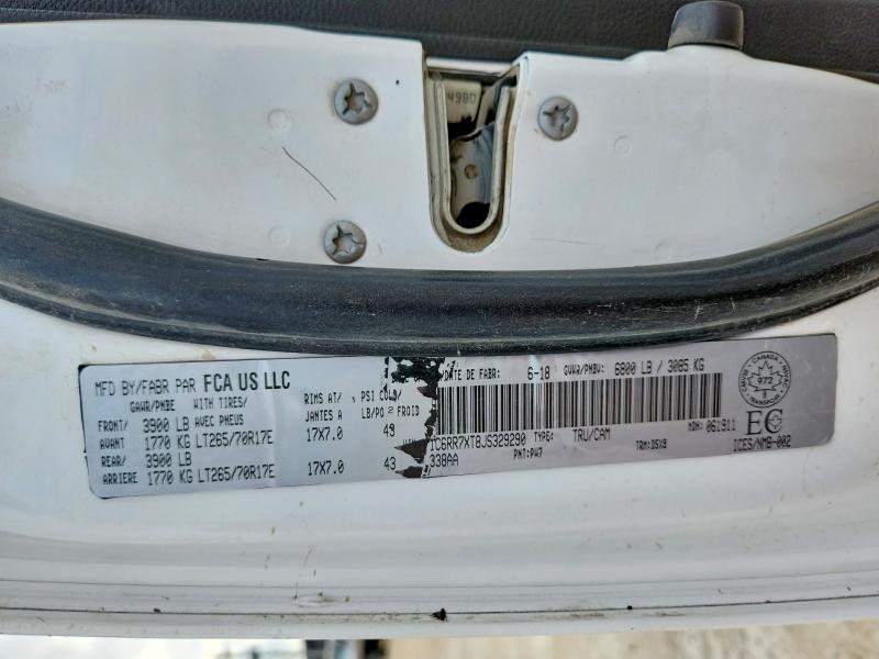 61969316 :رقم المزاد ، 1C6RR7XT8JS329290 vin ، 2018 Ram 1500 مزاد بيع