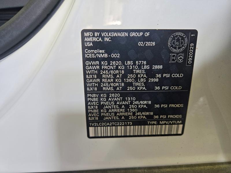 Продаж на аукціоні авто 2026 Volkswagen Atlas Cross Sport, vin: 1V2LC2CA2TC222173, номер лоту: 64752776