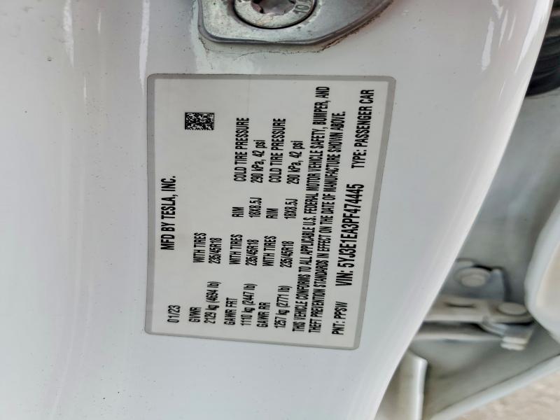 2023 Tesla Model 3 მანქანა იყიდება აუქციონზე, vin: 5YJ3E1EA3PF474445, აუქციონის ნომერი: 65339636