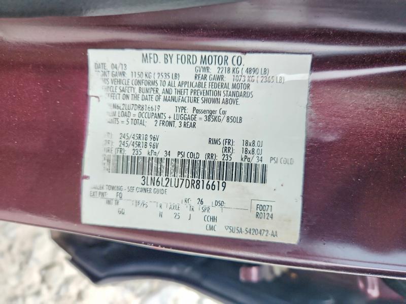 Aukcja sprzedaży 2013 Lincoln Mkz, vin: 3LN6L2LU7DR816619, numer aukcji: 65801676