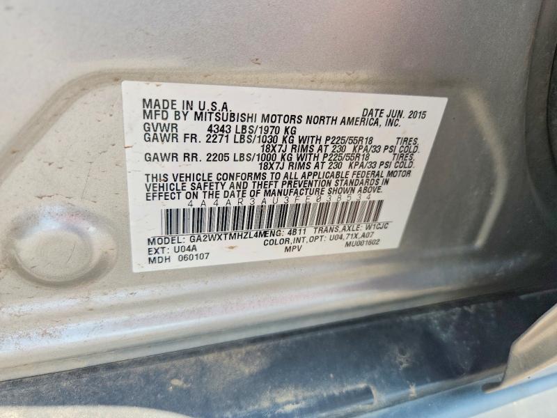 64932526 :رقم المزاد ، 4A4AR3AU3FE038534 vin ، 2015 Mitsubishi Outlander Sport مزاد بيع