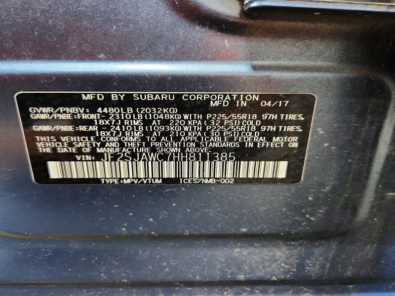 Продажа на аукционе авто 2017 Subaru Forester, vin: JF2SJAWC7HH811385, номер лота: 66227186