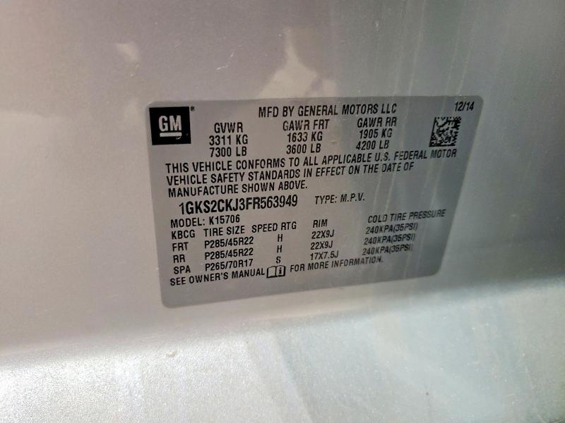 Продаж на аукціоні авто 2015 Gmc Yukon, vin: 1GKS2CKJ3FR563949, номер лоту: 61645706