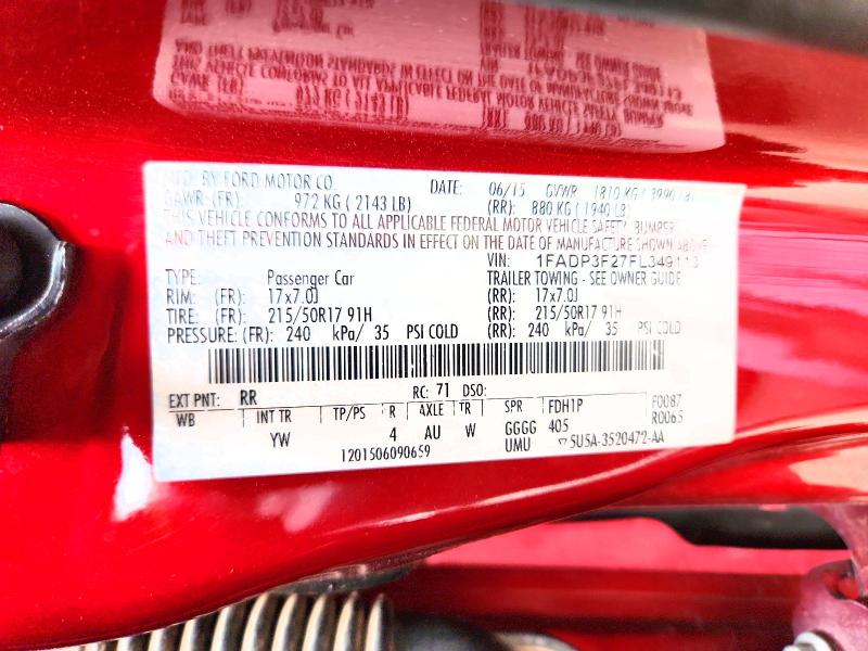 Продаж на аукціоні авто 2015 Ford Focus, vin: 1FADP3F27FL349113, номер лоту: 64286196