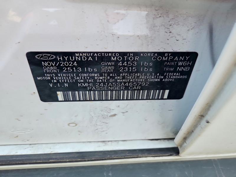 Продажа на аукционе авто 2025 Hyundai Sonata, vin: KMHL24JA5SA465792, номер лота: 64507076