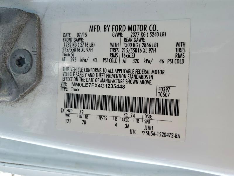 64547176 :رقم المزاد ، NM0LE7FX4G1235448 vin ، 2016 Ford Transit Connect مزاد بيع