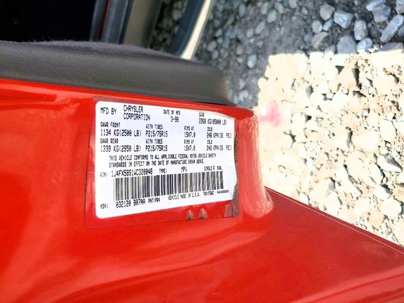 63191426 :رقم المزاد ، 1J4FX58S1WC320048 vin ، 1998 Jeep Grand Cherokee مزاد بيع