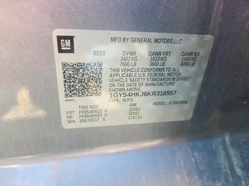 Продаж на аукціоні авто 2019 Cadillac Escalade, vin: 1GYS4HKJ6KR318957, номер лоту: 63209036