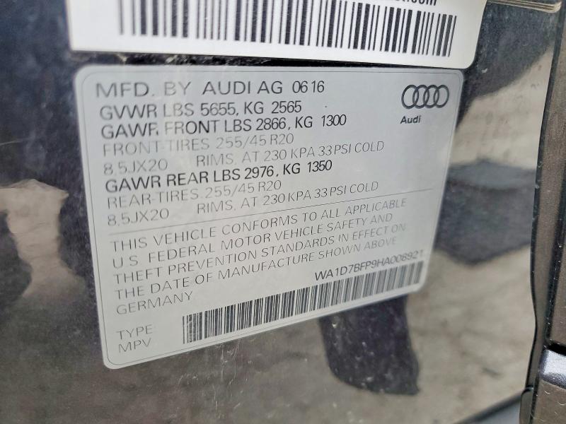 64220226 :رقم المزاد ، WA1D7BFP9HA008921 vin ، 2017 Audi Q5 مزاد بيع