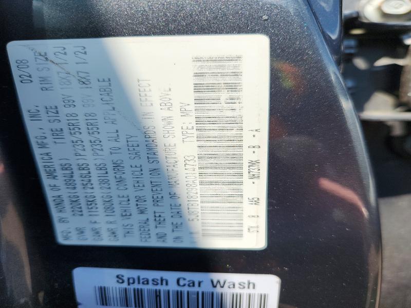 2008 Acura Rdx მანქანა იყიდება აუქციონზე, vin: 5J8TB18298A014733, აუქციონის ნომერი: 64434996