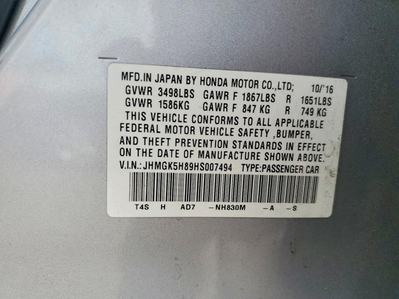 Продаж на аукціоні авто 2017 Honda Fit, vin: JHMGK5H89HS007494, номер лоту: 66959846