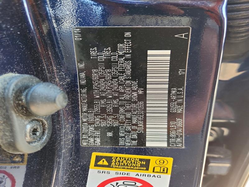 Aukcja sprzedaży 2014 Toyota Highlander, vin: 5TDJKRFH5ES012696, numer aukcji: 66224136