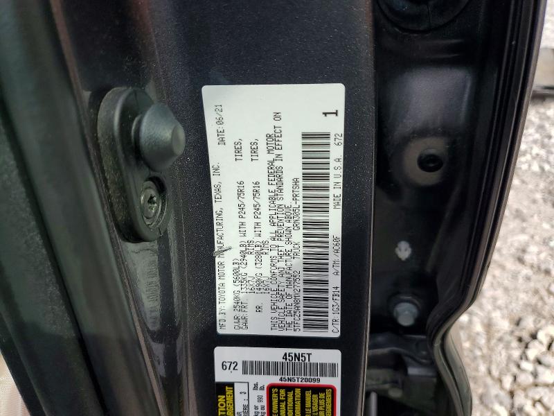 61454946 :رقم المزاد ، 5TFCZ5AN8MX277552 vin ، 2021 Toyota Tacoma مزاد بيع