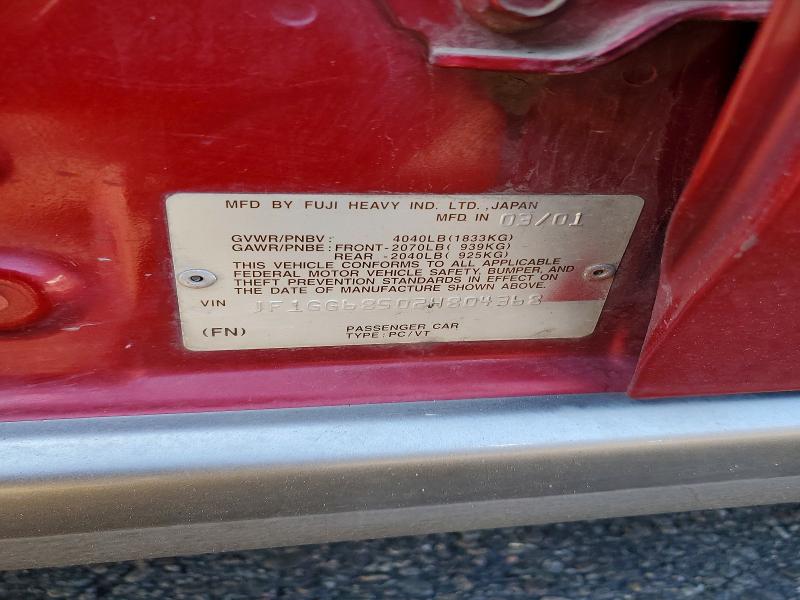 Продаж на аукціоні авто 2002 Subaru Impreza, vin: JF1GG68502H804368, номер лоту: 65970136