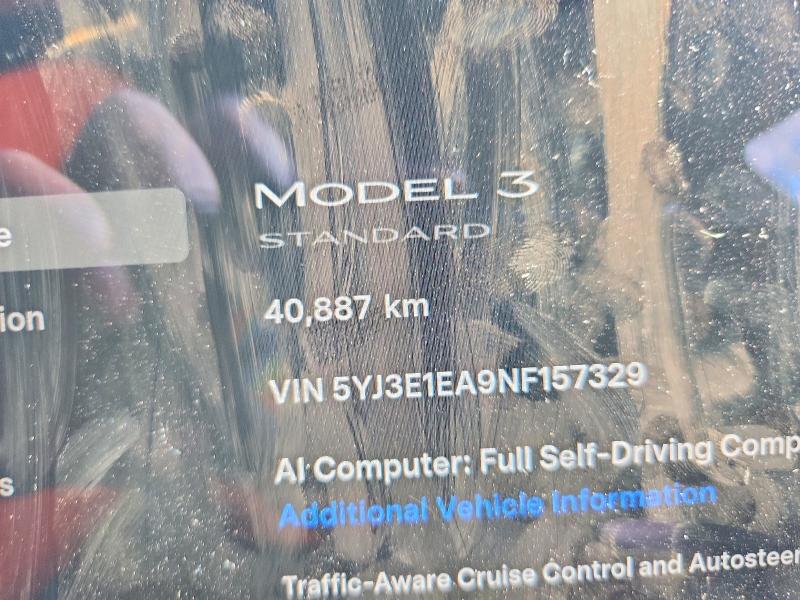 Auction sale of the 2022 Tesla Model 3, vin: 5YJ3E1EA9NF157329, lot number: 57932636