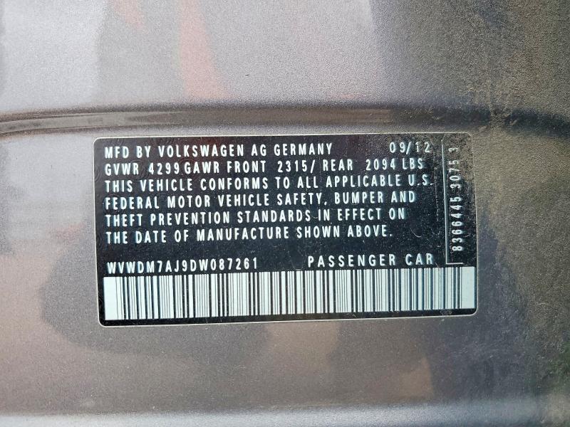 Продаж на аукціоні авто 2013 Volkswagen Golf, vin: WVWDM7AJ9DW087261, номер лоту: 67552916