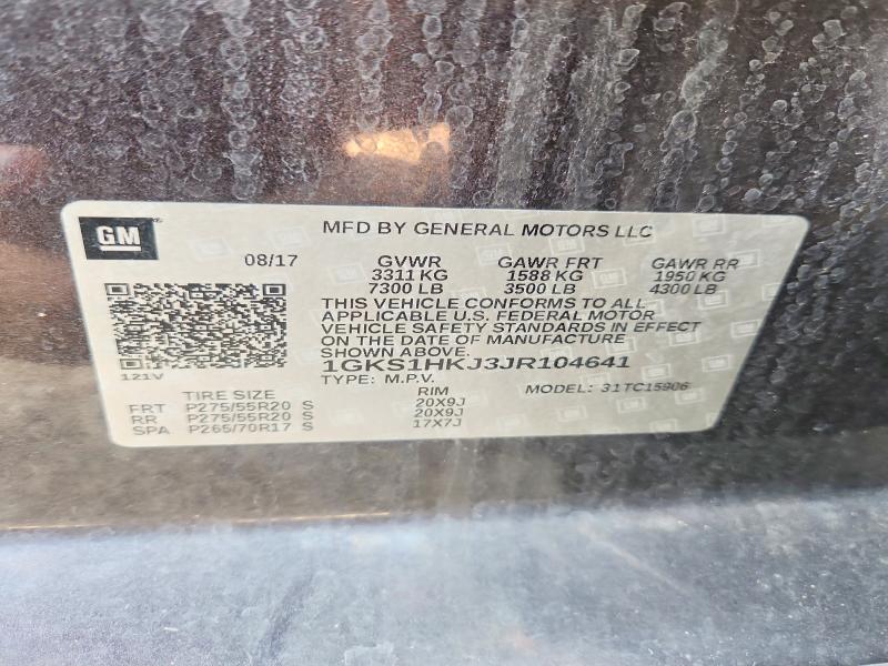 Aukcja sprzedaży 2018 Gmc Yukon Xl, vin: 1GKS1HKJ3JR104641, numer aukcji: 65236256